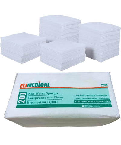 Elimedical Non Woven Sponges Non Sterile 4ply 4"x4" 200pcs/pkg
